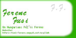 ferenc fusi business card